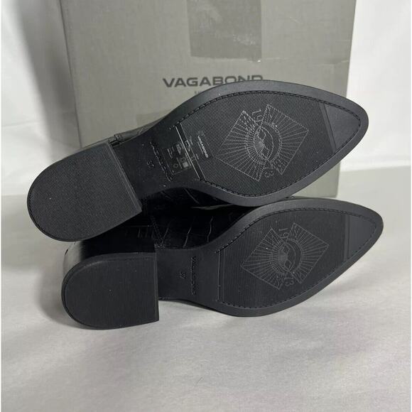 Vagabond Shoemakers Black Leather Alligator Heeled Boots Size 37 Size US 6.5-7 - Picture 10 of 11